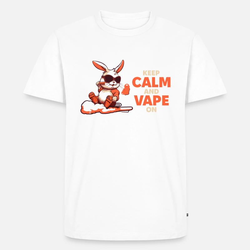 Keep Calm And Vape On - Männer Premium Bio T-Shirt - Weiß