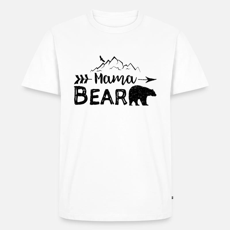 Mama Bear - Mutter - Männer Premium Bio T-Shirt - Weiß