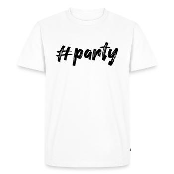 #party, noir - T-shirt Premium bio Homme - blanc - Devant - Nico (187cm)