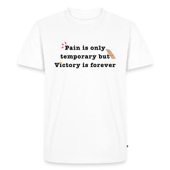La douleur n’est que temporaire - T-shirt Premium bio Homme - blanc - Devant - Nico (187cm)