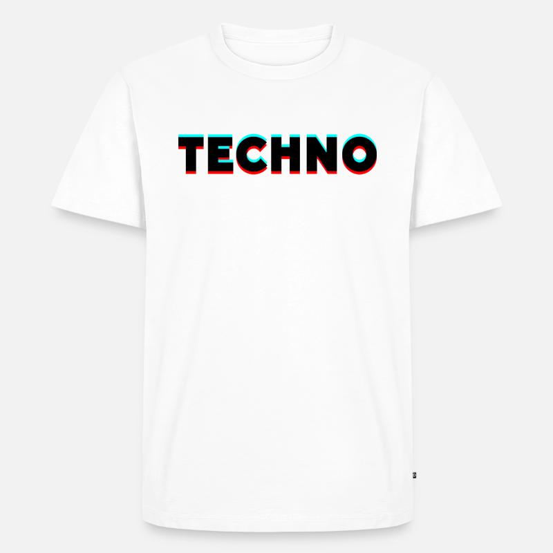 TECHNO - Männer Premium Bio T-Shirt - Weiß