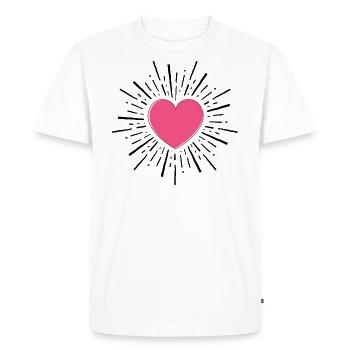 Cœur - T-shirt Premium bio Homme - blanc - Devant - Nico (187cm)