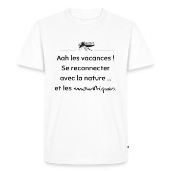 Se reconnecter avec la nature... | Idée cadeau - T-shirt Premium bio Homme - blanc - Devant - Nico (187cm)