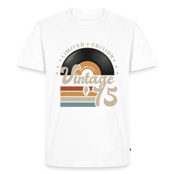 Vintage Vinyl 1975 Gift Anniversary 48 Years - Men's Premium Organic T-Shirt - white - Front - Nico (187cm)