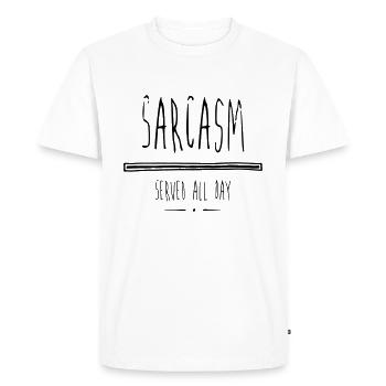 Sarcasm - Men's Premium Organic T-Shirt - white - Front - Nico (187cm)