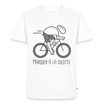 velo vélo vélos velos cycliste Marquer la culotte - T-shirt Premium bio Homme - blanc - Devant - Nico (187cm)