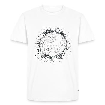 Handpan Hang Music Sound Tee shirt - T-shirt Premium bio Homme - blanc - Devant - Nico (187cm)
