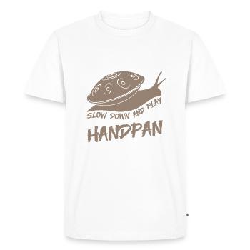 Handpan Hang T-Shirt Musique Sound Snail - T-shirt Premium bio Homme - blanc - Devant - Nico (187cm)