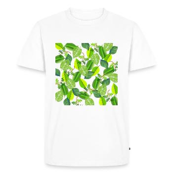 Green leaf collage - Men's Premium Organic T-Shirt - white - Front - Nico (187cm)