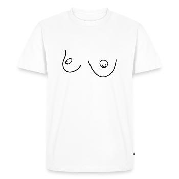 Seins sexy - T-shirt Premium bio Homme - blanc - Devant - Nico (187cm)