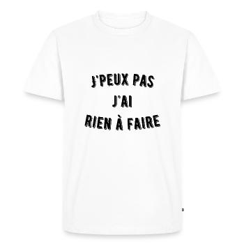 J'peux pas j'ai rien a faire - T-shirt Premium bio Homme - blanc - Devant - Nico (187cm)