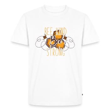 Bee Child Bee Strong - Men's Premium Organic T-Shirt - white - Front - Nico (187cm)