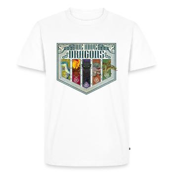 Dragons Nous Avons Des Dragons - T-shirt Premium bio Homme - blanc - Devant - Nico (187cm)