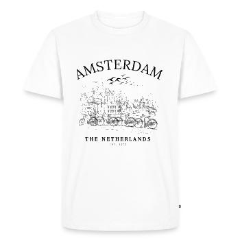 Amsterdam Pays-Bas Classic - T-shirt Premium bio Homme - blanc - Devant - Nico (187cm)