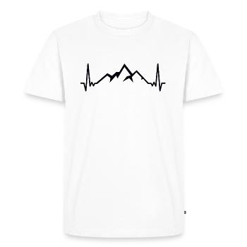 Heart Beat Mountain Mountains Nature Idée cadeau - T-shirt Premium bio Homme - blanc - Devant - Nico (187cm)
