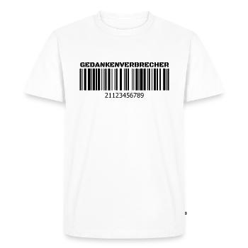 Gedankenverbrecher - Männer Premium Bio T-Shirt - Weiß - Vorne - Nico (187cm)