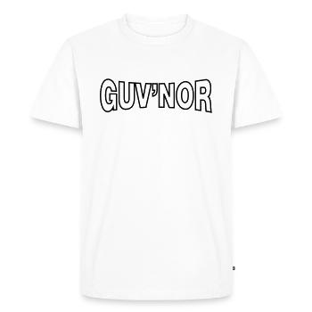 GUV'NOR - Men's Premium Organic T-Shirt - white - Front - Nico (187cm)