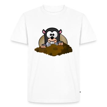 Animaux animaux Mole - T-shirt Premium bio Homme - blanc - Devant - Nico (187cm)
