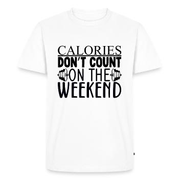 Les calories ne comptent pas le week-end - T-shirt Premium bio Homme - blanc - Devant - Nico (187cm)