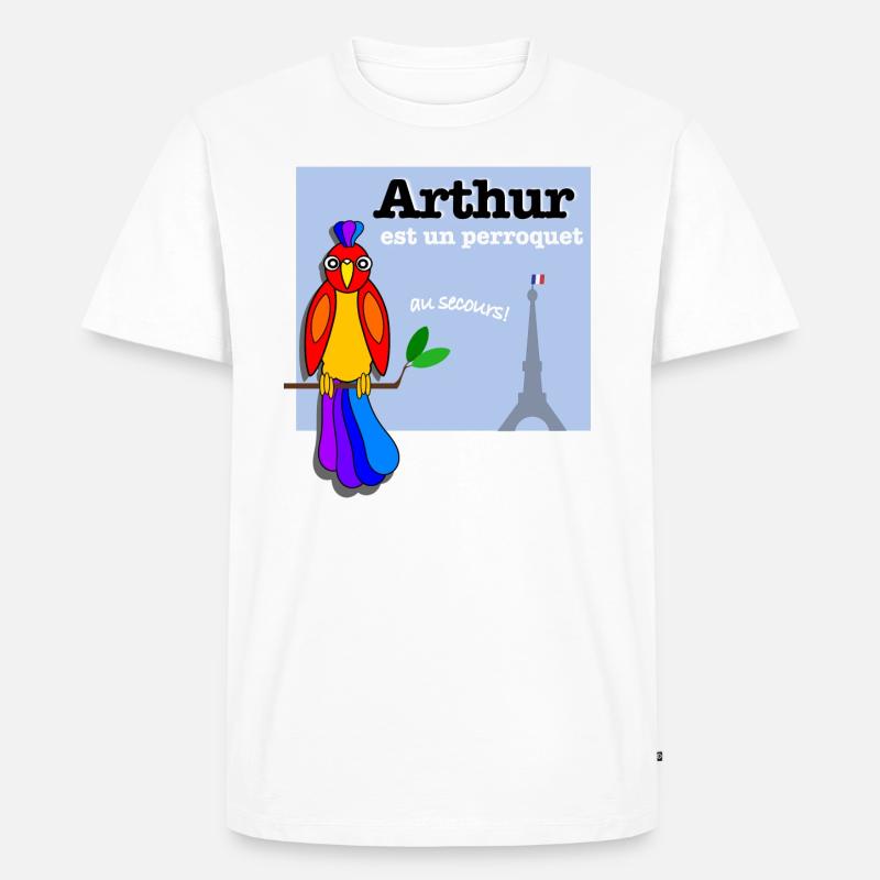 Arthur est un perroquet - Männer Premium Bio T-Shirt - Weiß
