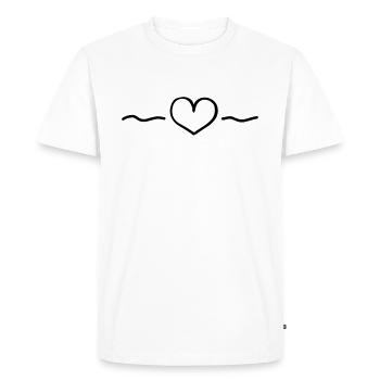 Symbol heart - Men's Premium Organic T-Shirt - white - Front - Nico (187cm)