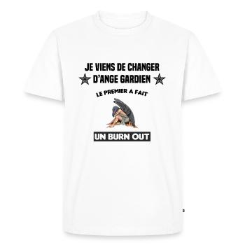 je viens de changer d'ange gardien cadeau humour - T-shirt Premium bio Homme - blanc - Devant - Nico (187cm)