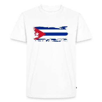 Drapeau Cuba Vintage Voyage Caraïbes Drapeau Cubain - T-shirt Premium bio Homme - blanc - Devant - Nico (187cm)