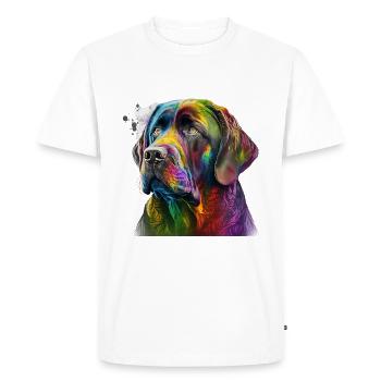 Colorful dog in splash art design - for everyone - Men's Premium Organic T-Shirt - white - Front - Nico (187cm)
