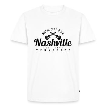 Nashville Tennessee - Musique country - T-shirt Premium bio Homme - blanc - Devant - Nico (187cm)