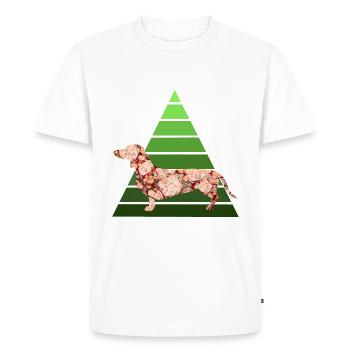 dachshund e 214 - Men's Premium Organic T-Shirt - white - Front - Nico (187cm)