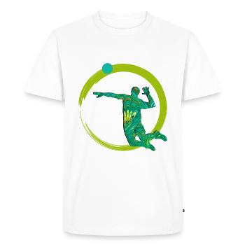 Volleyeur E 71 - T-shirt Premium bio Homme - blanc - Devant - Nico (187cm)