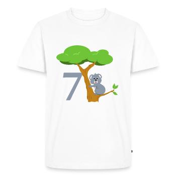Mignon ours koala avec arbre - 7ème anniversaire - T-shirt Premium bio Homme - blanc - Devant - Nico (187cm)
