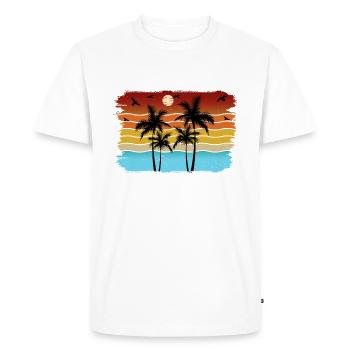 Sunset beach summer gift beach retro - Men's Premium Organic T-Shirt - white - Front - Nico (187cm)
