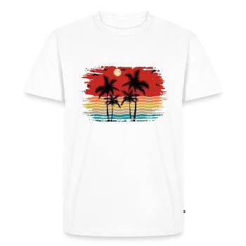 Sunset beach summer gift beach retro - Men's Premium Organic T-Shirt - white - Front - Nico (187cm)