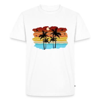 Sunset beach summer gift beach retro - Men's Premium Organic T-Shirt - white - Front - Nico (187cm)