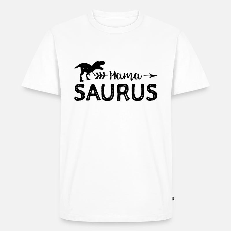 Mama Saurus - Mutter - Männer Premium Bio T-Shirt - Weiß