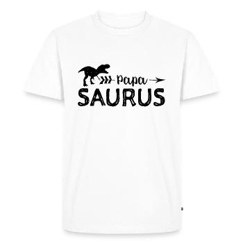 Papa Saurus - père - T-shirt Premium bio Homme - blanc - Devant - Nico (187cm)
