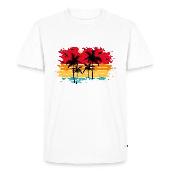 Sunset beach summer gift beach retro - Men's Premium Organic T-Shirt - white - Front - Nico (187cm)
