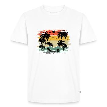Sunset beach summer gift beach retro - Men's Premium Organic T-Shirt - white - Front - Nico (187cm)