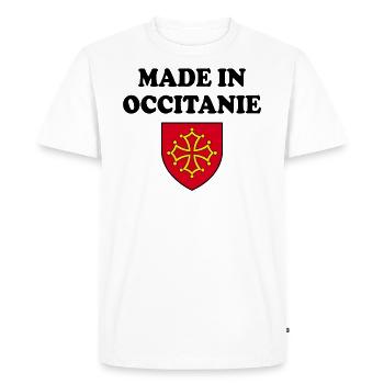 Made In Occitanie - T-shirt Premium bio Homme - blanc - Devant - Nico (187cm)