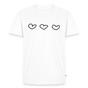 Cœur coeur - T-shirt Premium bio Homme - blanc - Devant - Nico (187cm)