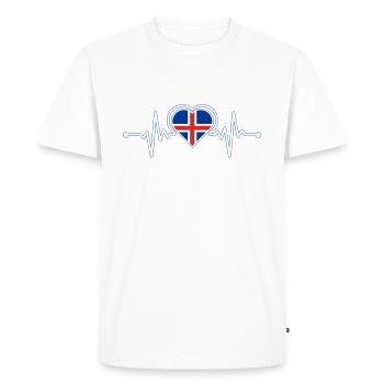 Iceland Heartbeat - Men's Premium Organic T-Shirt - white - Front - Nico (187cm)