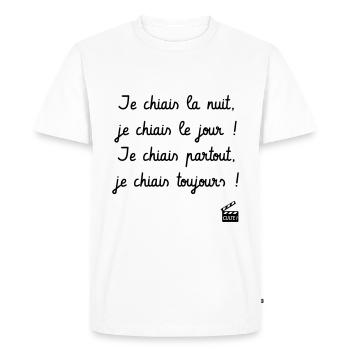 Je chiais la nuit, je chiais le jour... - T-shirt Premium bio Homme - blanc - Devant - Nico (187cm)