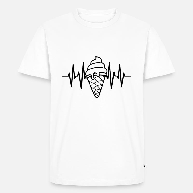 Eiscreme Liebe Eis Herzschlag - Männer Premium Bio T-Shirt - Weiß