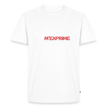 Je ne parle pas je m'exprime - T-shirt Premium bio Homme - blanc - Devant - Nico (187cm)