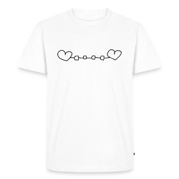 Cœur coeur - T-shirt Premium bio Homme - blanc - Devant - Nico (187cm)