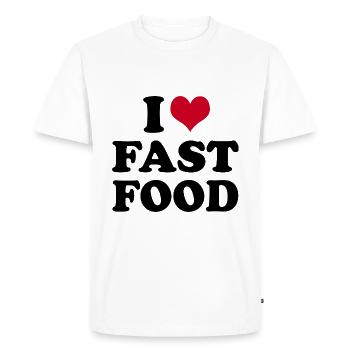 J’adore la restauration rapide - T-shirt Premium bio Homme - blanc - Devant - Nico (187cm)