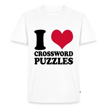Mots croisés J’adore les mots croisés - T-shirt Premium bio Homme - blanc - Devant - Nico (187cm)