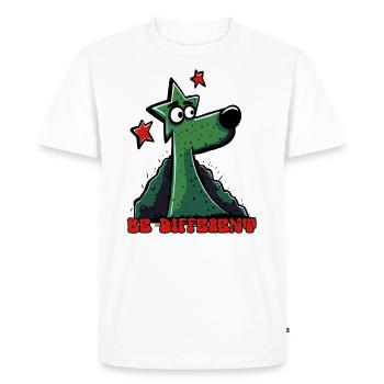 Be Different: Funny-Looking Star Dog - Men's Premium Organic T-Shirt - white - Front - Nico (187cm)