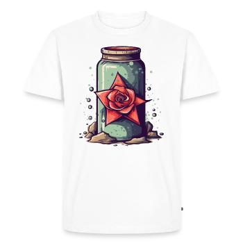Flacon de potion magique et rose - T-shirt Premium bio Homme - blanc - Devant - Nico (187cm)
